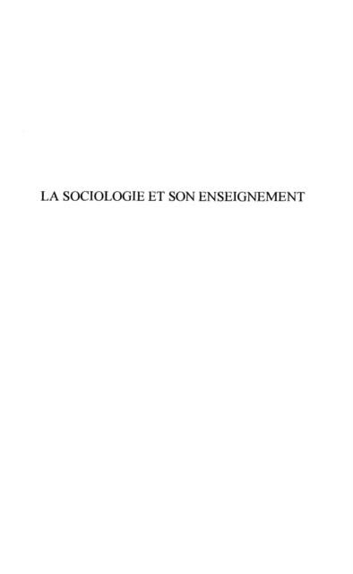 Produktbild: Sociologie et son enseignementla