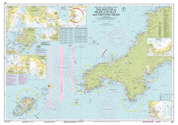 Produktbild: C7 Falmouth to Isles of Scilly and Trevose Head, Imray Chart