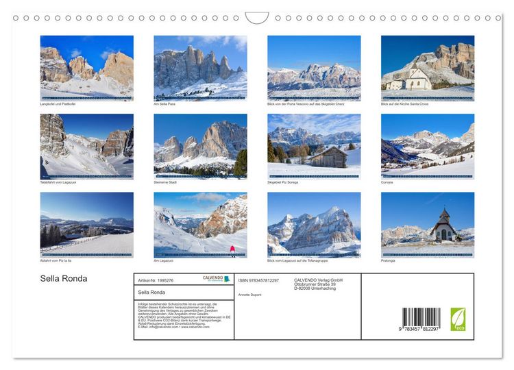 Produktbild: Sella Ronda (Wandkalender 2026 DIN A3 quer), CALVENDO Monatskalender