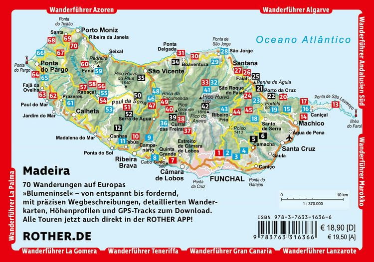 Produktbild: ROTHER Wanderf&uuml;hrer Madeira. 70 Touren auf Europas &raquo;Blumeninsel&laquo; - die sch&ouml;nsten Levada- und Bergwanderungen