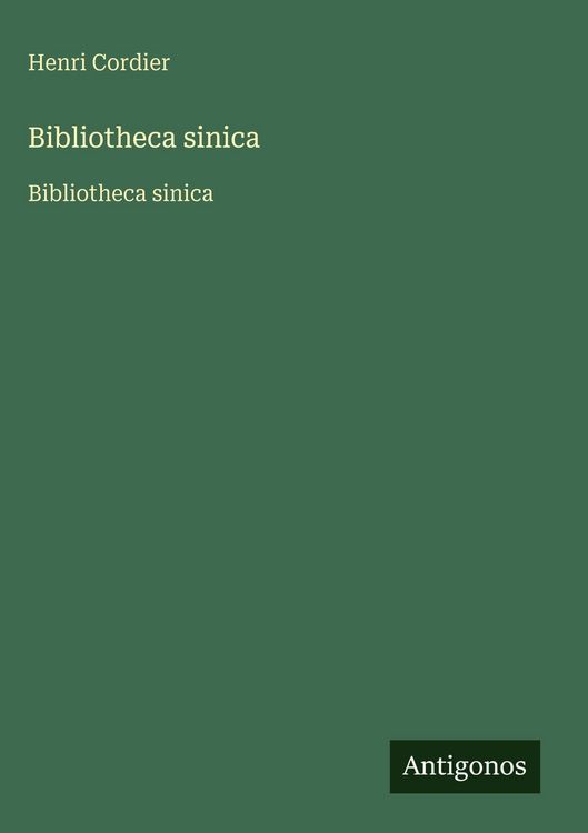 Produktbild: Bibliotheca sinica
