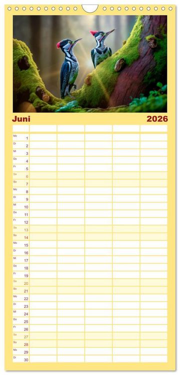 Produktbild: Familienplaner 2026 - Putzige Tierwelt - gemeinsam die Welt entdecken mit 5 Spalten (Wandkalender, 21 x 45 cm) CALVENDO