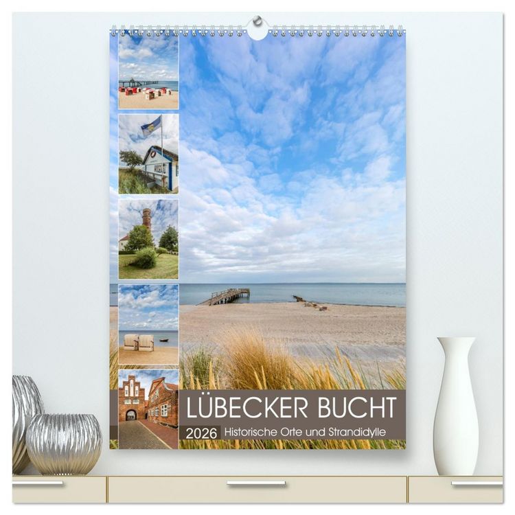 Produktbild: L&Uuml;BECKER BUCHT Historische Orte und Strandidylle (hochwertiger Premium Wandkalender 2026 DIN A2 hoch), Kunstdruck in Hochglanz