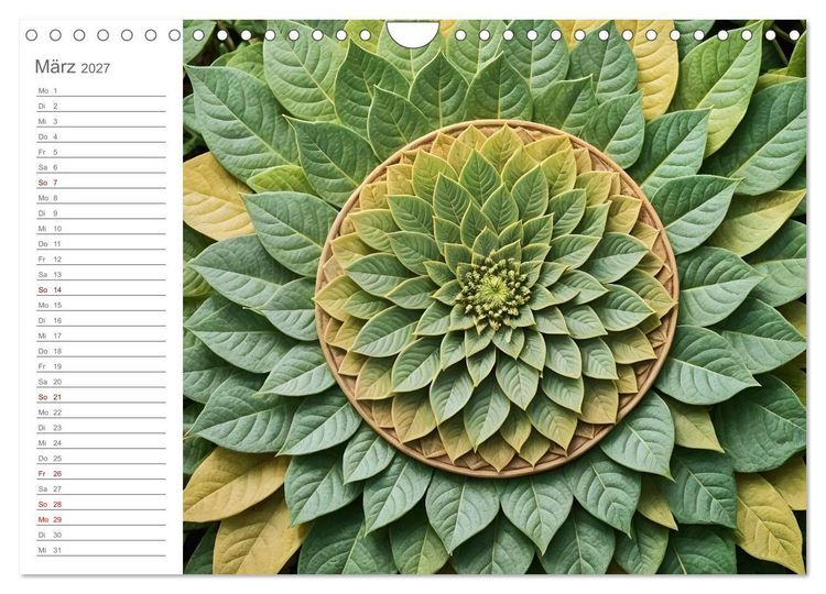 Produktbild: Natural Mandalas - Kraftvolle KI Mandalas aus Naturmaterialien (Wandkalender 2027 DIN A4 quer), CALVENDO Monatskalender