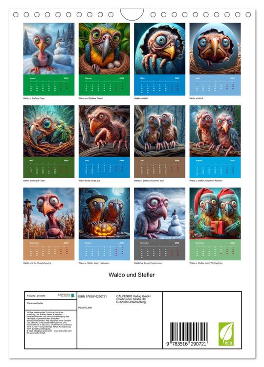 Produktbild: Waldo und Stefler (Wandkalender 2026 DIN A4 hoch), CALVENDO Monatskalender