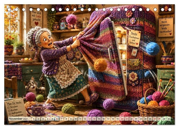 Produktbild: Die strickende Oma (Tischkalender 2027 DIN A5 quer), CALVENDO Monatskalender