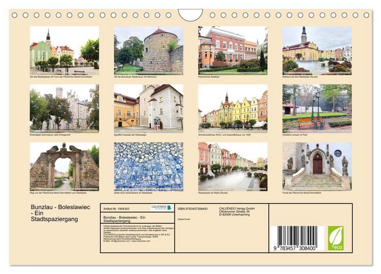 Produktbild: Bunzlau - Boleslawiec - Ein Stadtspaziergang (Wandkalender 2026 DIN A4 quer), CALVENDO Monatskalender