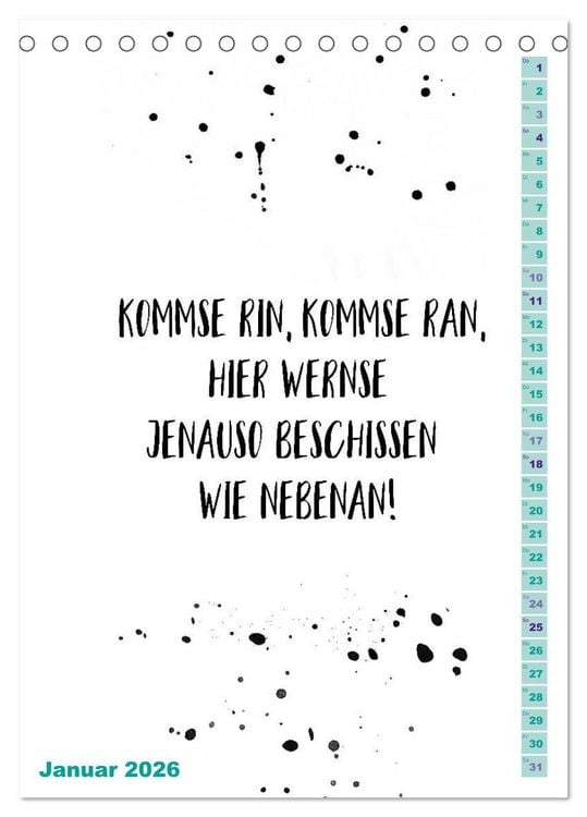 Produktbild: BERLINERISCH Lustige Spr&uuml;che (Tischkalender 2026 DIN A5 hoch), CALVENDO Monatskalender