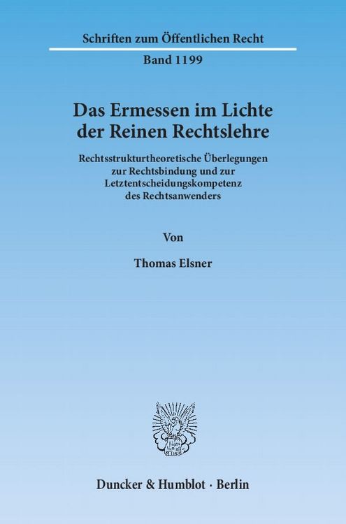 Produktbild: Das Ermessen im Lichte der Reinen Rechtslehre.