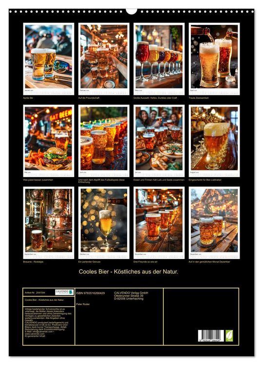Produktbild: Cooles Bier - K&ouml;stliches aus der Natur. (Wandkalender 2026 DIN A2 hoch), CALVENDO Monatskalender