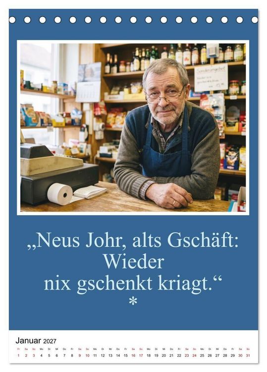 Produktbild: Schw&auml;bische Mundart - A Brezl ohne Salz isch wie a Dag ohne Bruddla (Tischkalender 2027 DIN A5 hoch), CALVENDO Monatskalender