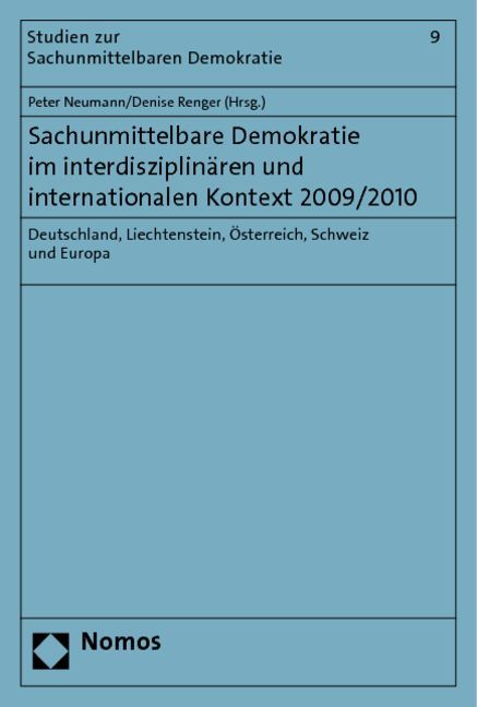 Produktbild: Sachunmittelbare Demokratie im interdisziplin&auml;ren und internationalen Kontext 2009/2010