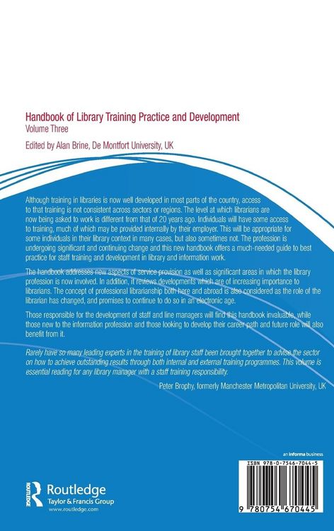 Produktbild: Handbook of Library Training Practice and Development