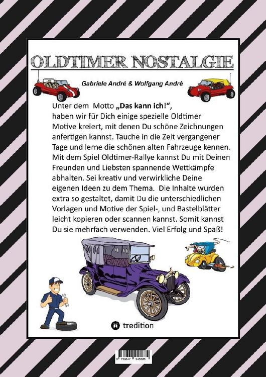 Produktbild: Craftbook - Spannende Oldtimer Rallye - Spiel - Sch&ouml;ne Motive - R&auml;tsel - Nostalgische Fahrzeuge Zum Ausmalen