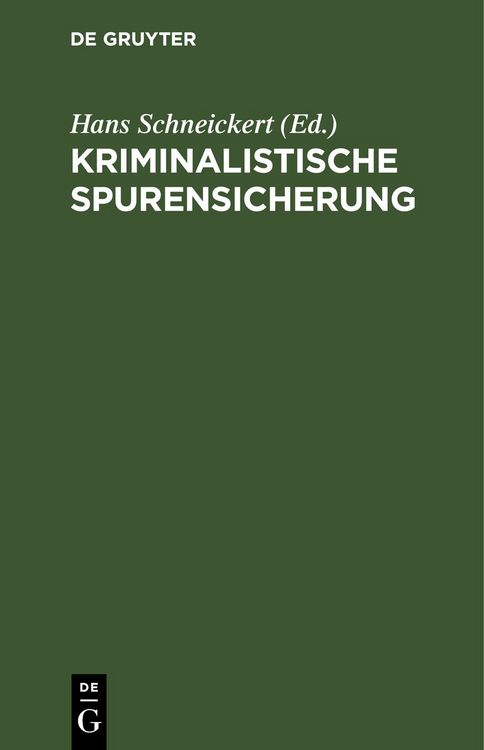 Produktbild: Kriminalistische Spurensicherung