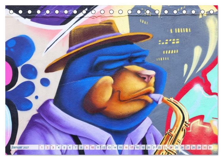 Produktbild: Streetart in Halle an der Saale (Tischkalender 2027 DIN A5 quer), CALVENDO Monatskalender