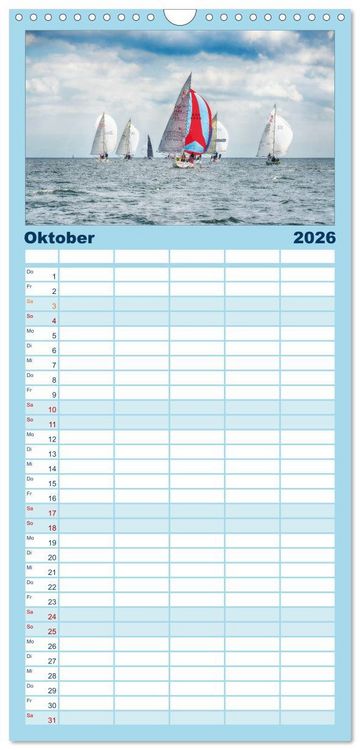 Produktbild: Familienplaner 2026 - Leidenschaft Segeln mit 5 Spalten (Wandkalender, 21 x 45 cm) CALVENDO