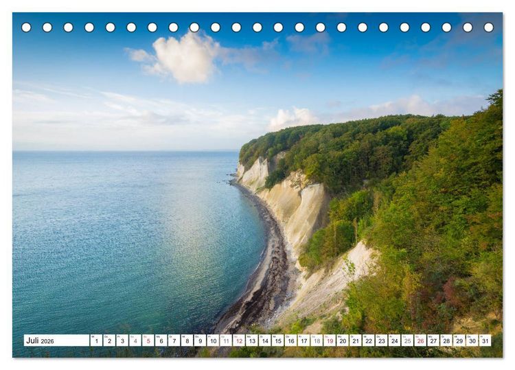 Produktbild: Insel R&uuml;gen - Die K&uuml;ste von Sellin bis Kap Arkona (Tischkalender 2026 DIN A5 quer), CALVENDO Monatskalender