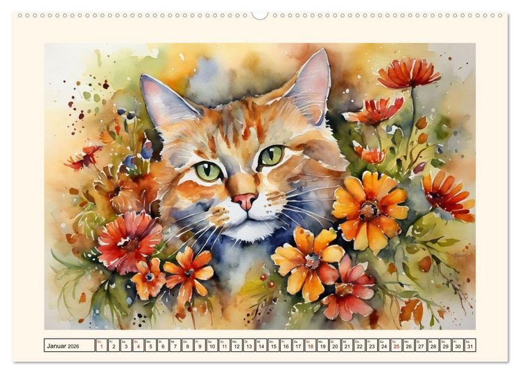 Produktbild: Samtpfoten im Portrait (Wandkalender 2026 DIN A2 quer), CALVENDO Monatskalender