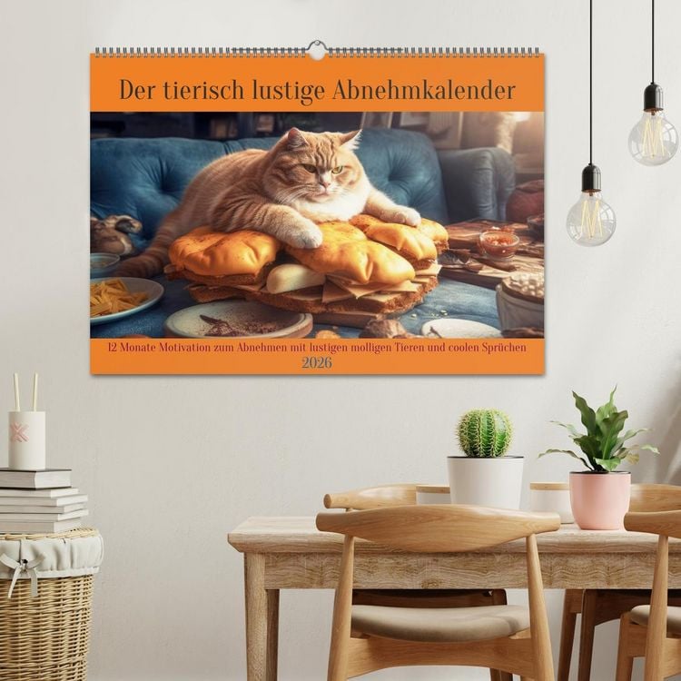 Produktbild: Der tierisch lustige Abnehmkalender (Wandkalender 2026 DIN A2 quer), CALVENDO Monatskalender