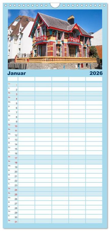 Produktbild: Familienplaner 2026 - Frankreichs Norden - Entlang der C&ocirc;te d'Opale mit 5 Spalten (Wandkalender, 21 x 45 cm) CALVENDO