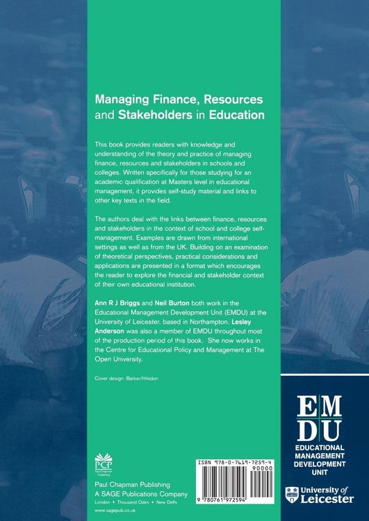 Produktbild: Managing Finance, Resources and Stakeholders in Education