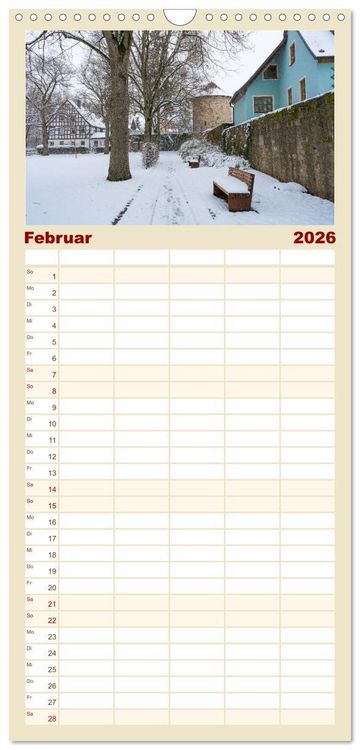 Produktbild: Familienplaner 2026 - Ein Spaziergang durch Feuchtwangen mit 5 Spalten (Wandkalender, 21 x 45 cm) CALVENDO