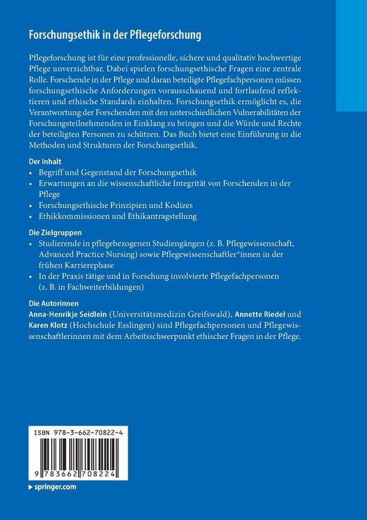 Produktbild: Forschungsethik in der Pflegeforschung