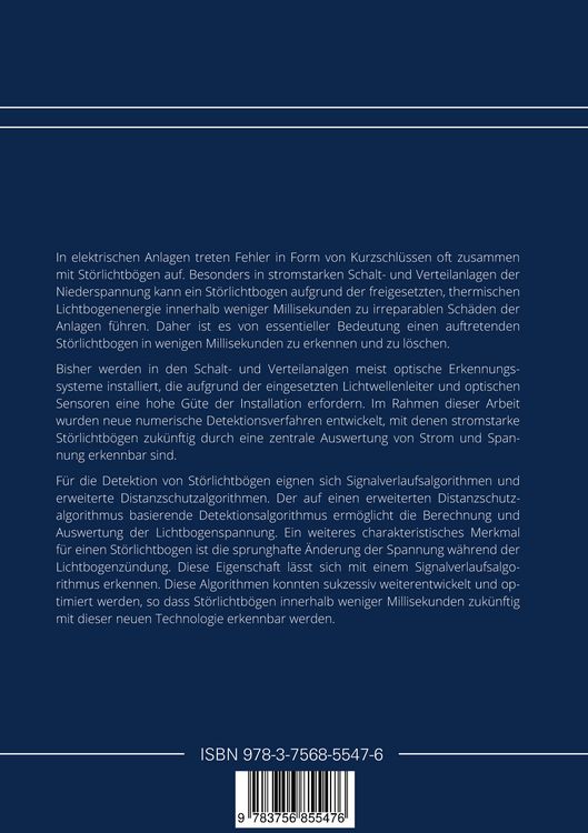Produktbild: Verfahren zur Detektion von St&ouml;rlichtb&ouml;gen in stromstarken Niederspannungsanlagen