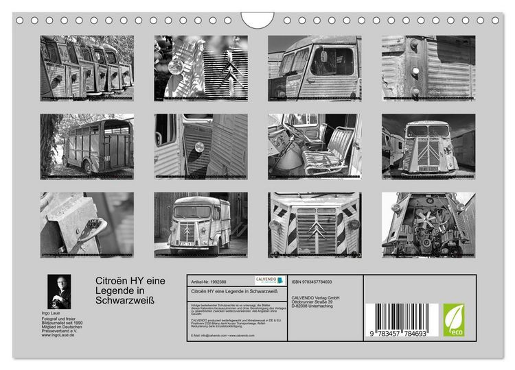 Produktbild: Citro&euml;n HY eine Legende in Schwarzwei&szlig; (Wandkalender 2026 DIN A4 quer), CALVENDO Monatskalender