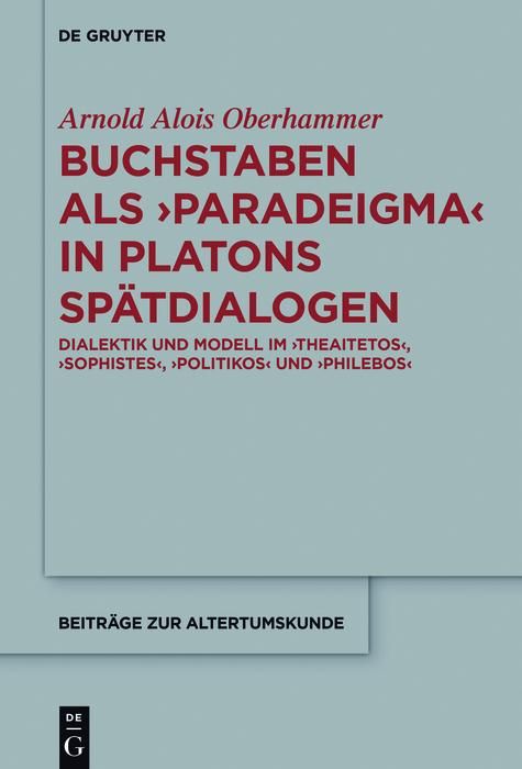 Produktbild: Buchstaben als paradeigma in Platons Sp&auml;tdialogen