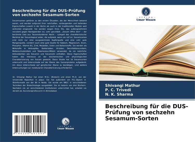 Produktbild: Beschreibung f&uuml;r die DUS-Pr&uuml;fung von sechzehn Sesamum-Sorten