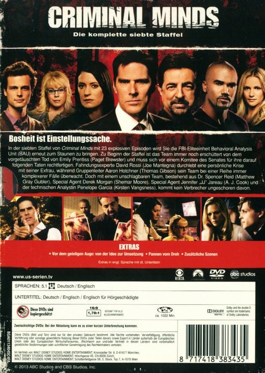 Produktbild: Criminal Minds - Die komplette siebte Staffel [5 DVDs]