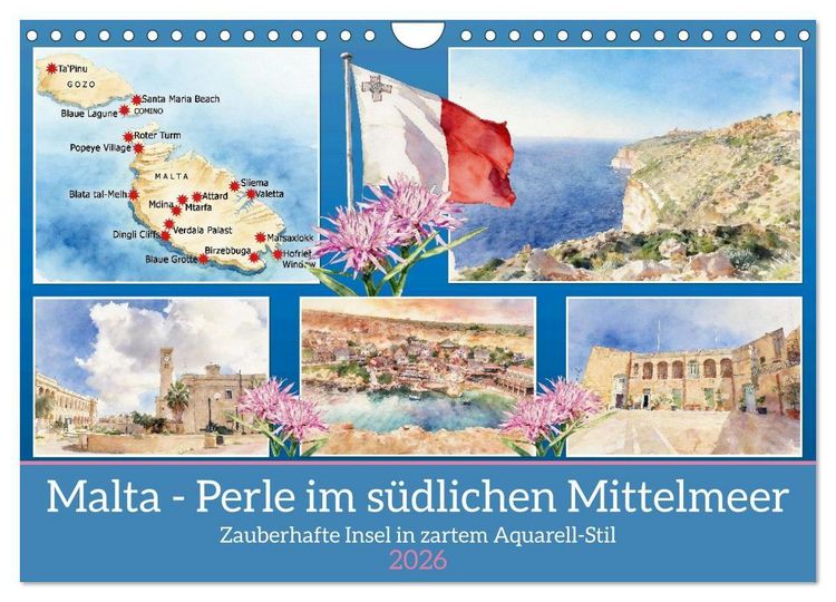 Produktbild: Malta - Perle im s&uuml;dlichen Mittelmeer (Wandkalender 2026 DIN A4 quer), CALVENDO Monatskalender