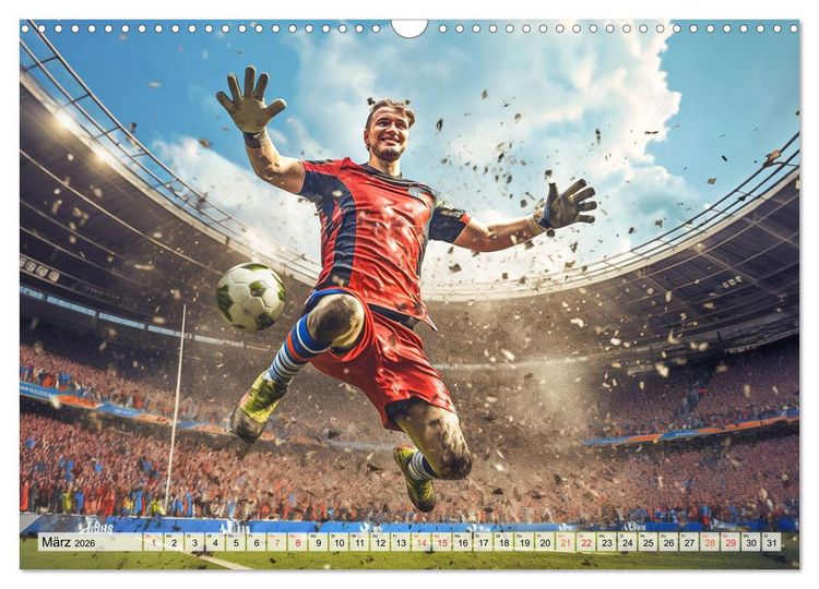 Produktbild: Fussball - Tormann in Aktion (Wandkalender 2026 DIN A3 quer), CALVENDO Monatskalender