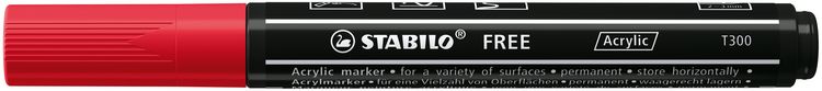 Produktbild: STABILO Acrylmarker, FREE Acrylic T300, Strichbreite 2-3 mm, karmin