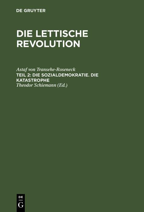 Produktbild: Die Sozialdemokratie. Die Katastrophe