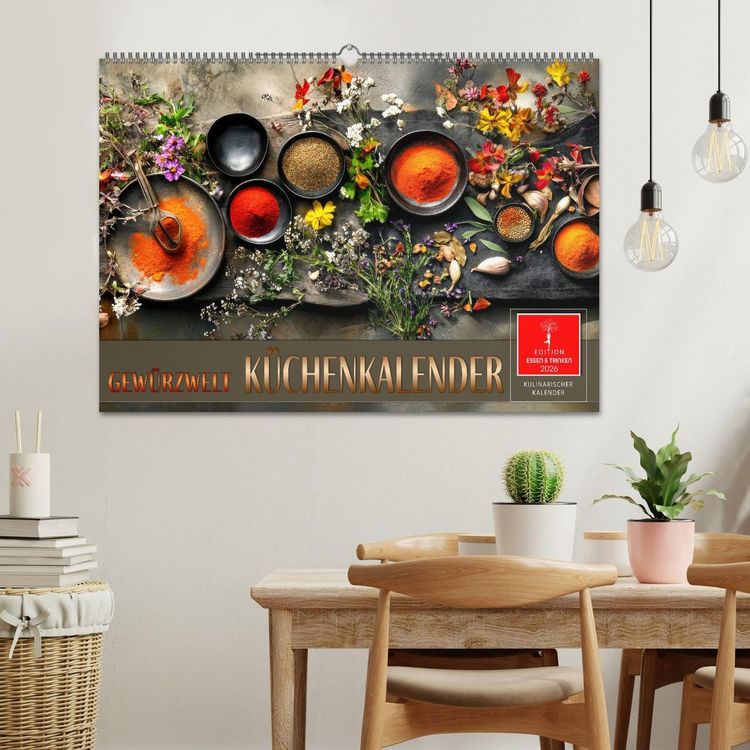 Produktbild: K&uuml;chenkalender Gew&uuml;rzwelt (Wandkalender 2026 DIN A2 quer), CALVENDO Monatskalender