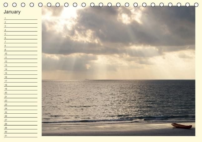 Produktbild: Colours by the sea / Birthday Calendar / UK-Version (Table Calendar perpetual DIN A5 Landscape)