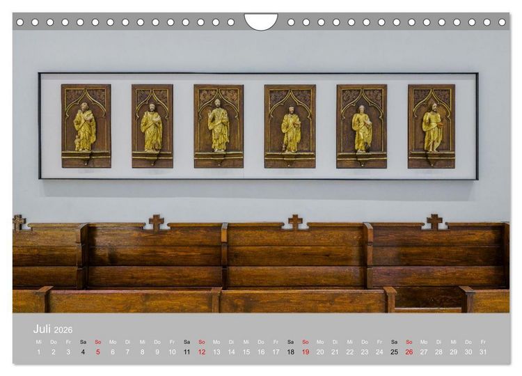 Produktbild: Backnang - Panoramablicke in die Stiftskirche (Wandkalender 2026 DIN A4 quer), CALVENDO Monatskalender
