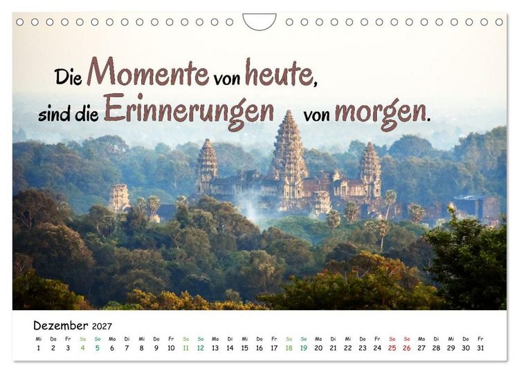 Produktbild: Fernwehabenteurer Asien - 12 Motivierende Gedanken von unterwegs (Wandkalender 2027 DIN A4 quer), CALVENDO Monatskalender