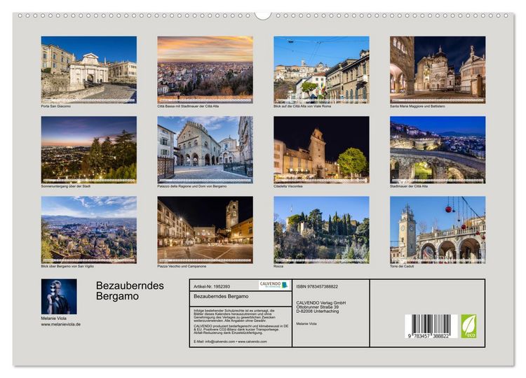 Produktbild: Bezauberndes Bergamo (hochwertiger Premium Wandkalender 2026 DIN A2 quer), Kunstdruck in Hochglanz