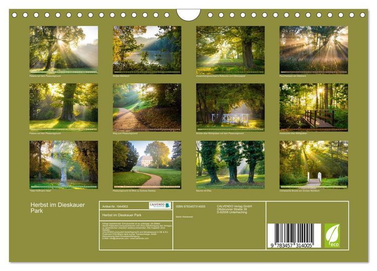 Produktbild: Herbst im Dieskauer Park (Wandkalender 2026 DIN A4 quer), CALVENDO Monatskalender
