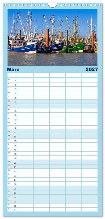 Produktbild: Familienplaner 2027 - Norden-Norddeich. Maritime Orte mit Flair mit 5 Spalten (Wandkalender, 21 x 45 cm) CALVENDO