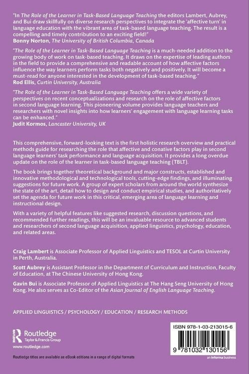 Produktbild: The Role of the Learner in Task-Based Language Teaching