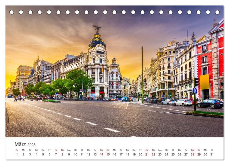Produktbild: Madrid - Spaniens bezaubernde Hauptstadt. (Tischkalender 2026 DIN A5 quer), CALVENDO Monatskalender