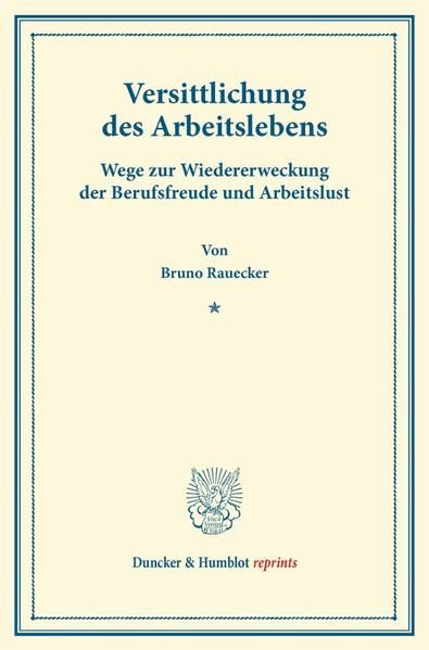 Produktbild: Versittlichung des Arbeitslebens.