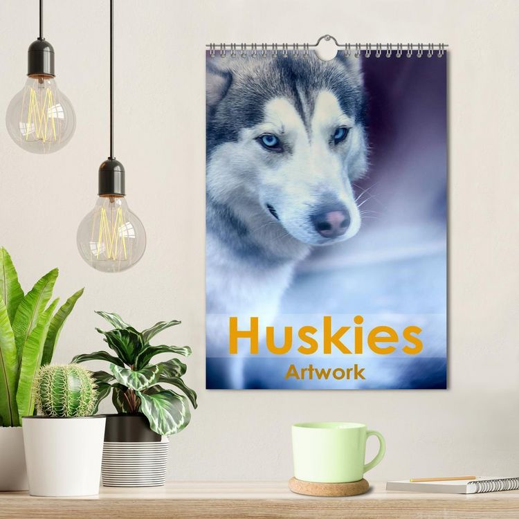 Produktbild: Huskies - Artwork (Wandkalender 2026 DIN A4 hoch), CALVENDO Monatskalender