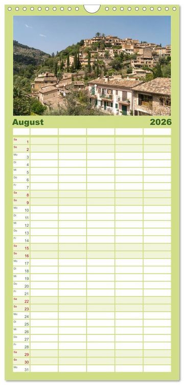 Produktbild: Familienplaner 2026 - Spanien - Balearen - Mallorca mit 5 Spalten (Wandkalender, 21 x 45 cm) CALVENDO
