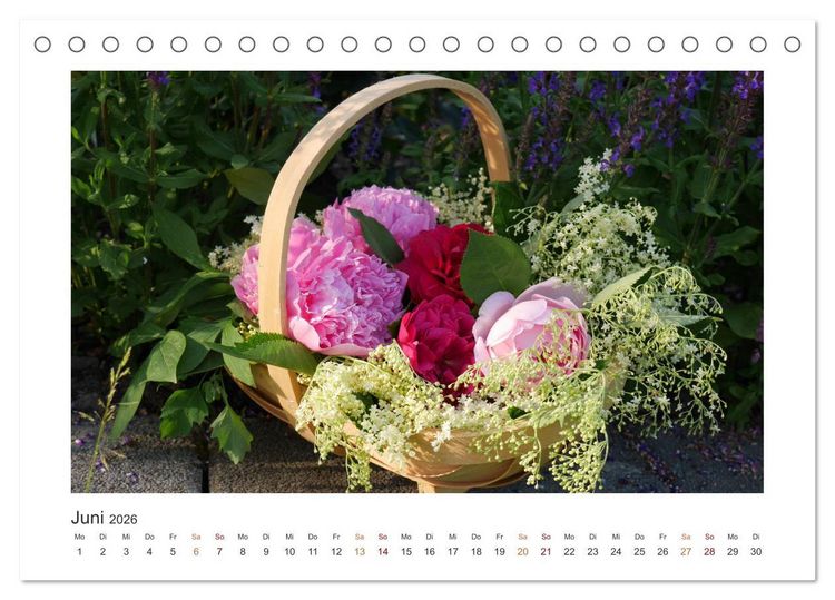 Produktbild: Blumen, Bl&uuml;ten, Dekoliebe (Tischkalender 2026 DIN A5 quer), CALVENDO Monatskalender